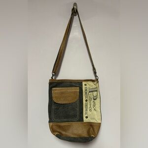 MYRA Retro PEACE Bag LEATHER Canvas PURSE